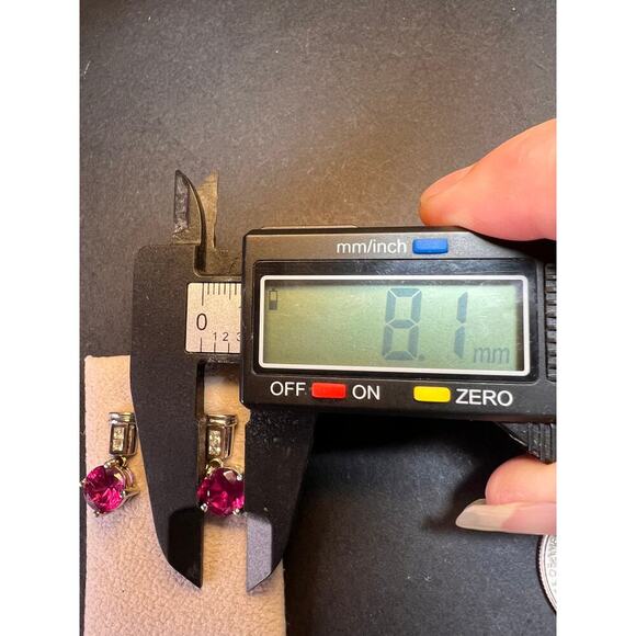 Lab purple sapphire and topaz sterling silver earrings - Picture 12 of 16